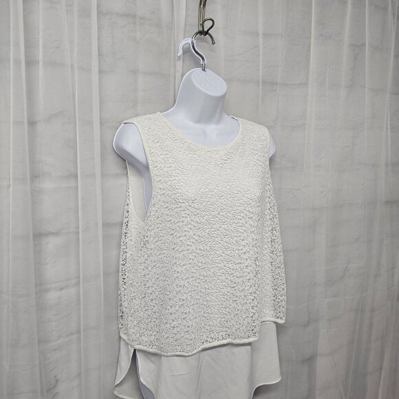 Apt. 9 White Floral Lace Layered Tank Top Boho Festival Coquette L - Picture 3 of 12